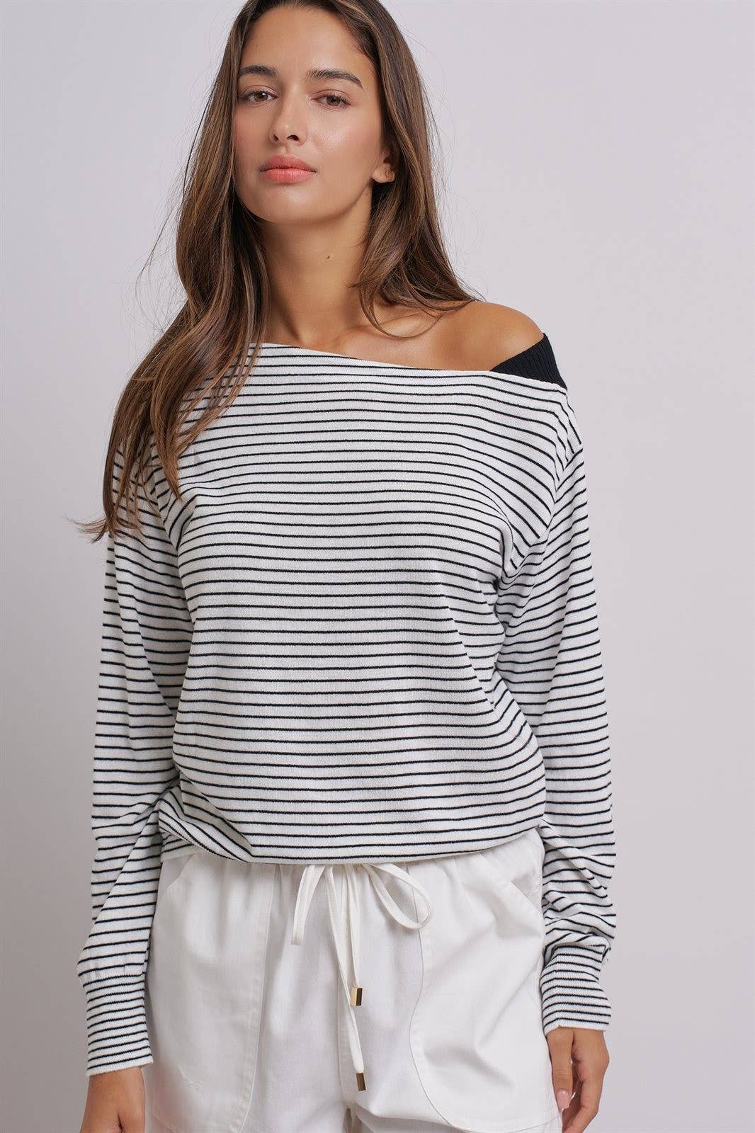 Off the Shoulder Striped Top