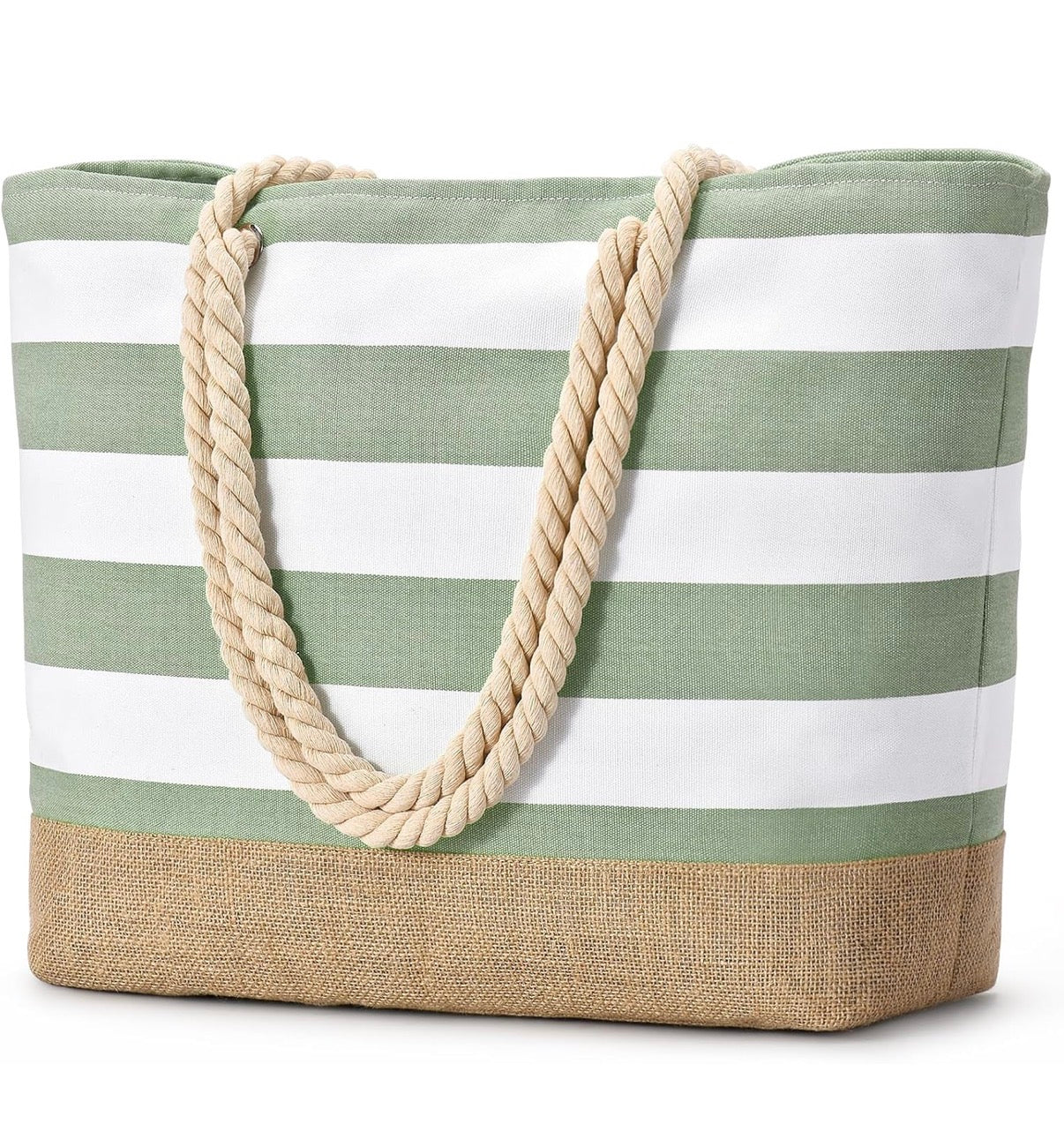 Striped Canvas Pool/Beach Bag- Waterproof, Sandproof