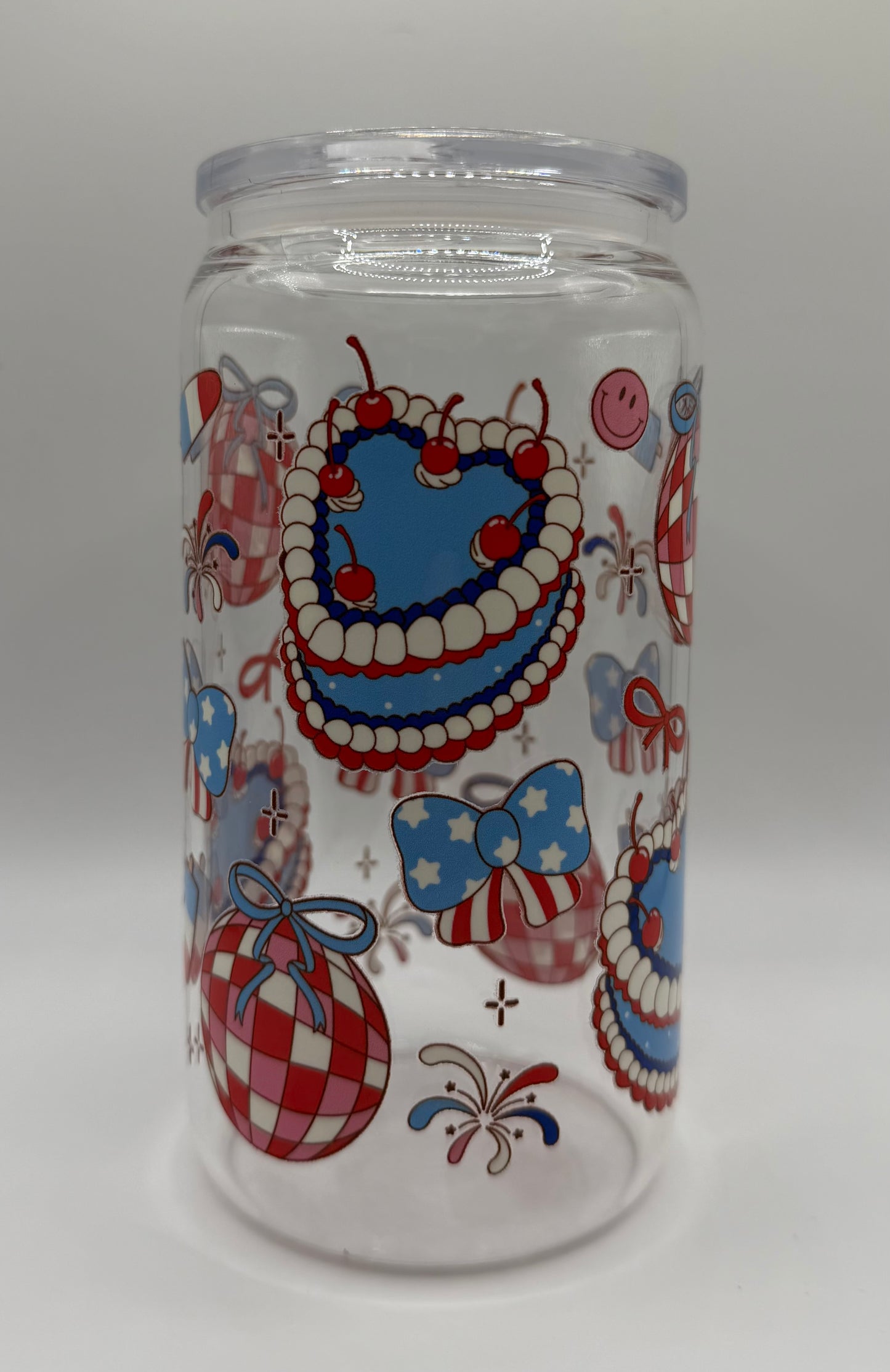 Patriotic Celebration 16oz Glass Cup