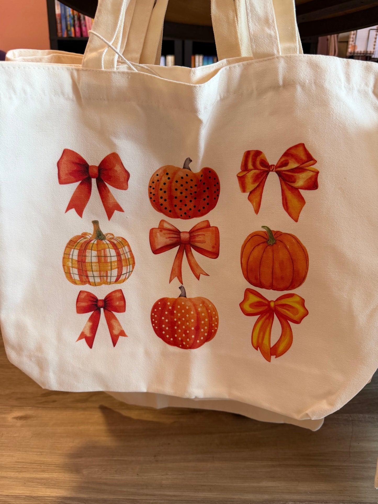 Pumpkin Bow Tote Bag
