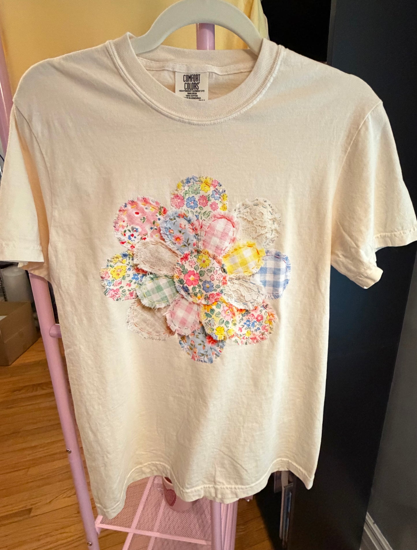 Spring Floral Quilted Patchwork Flower Comfort Color T-Shirt