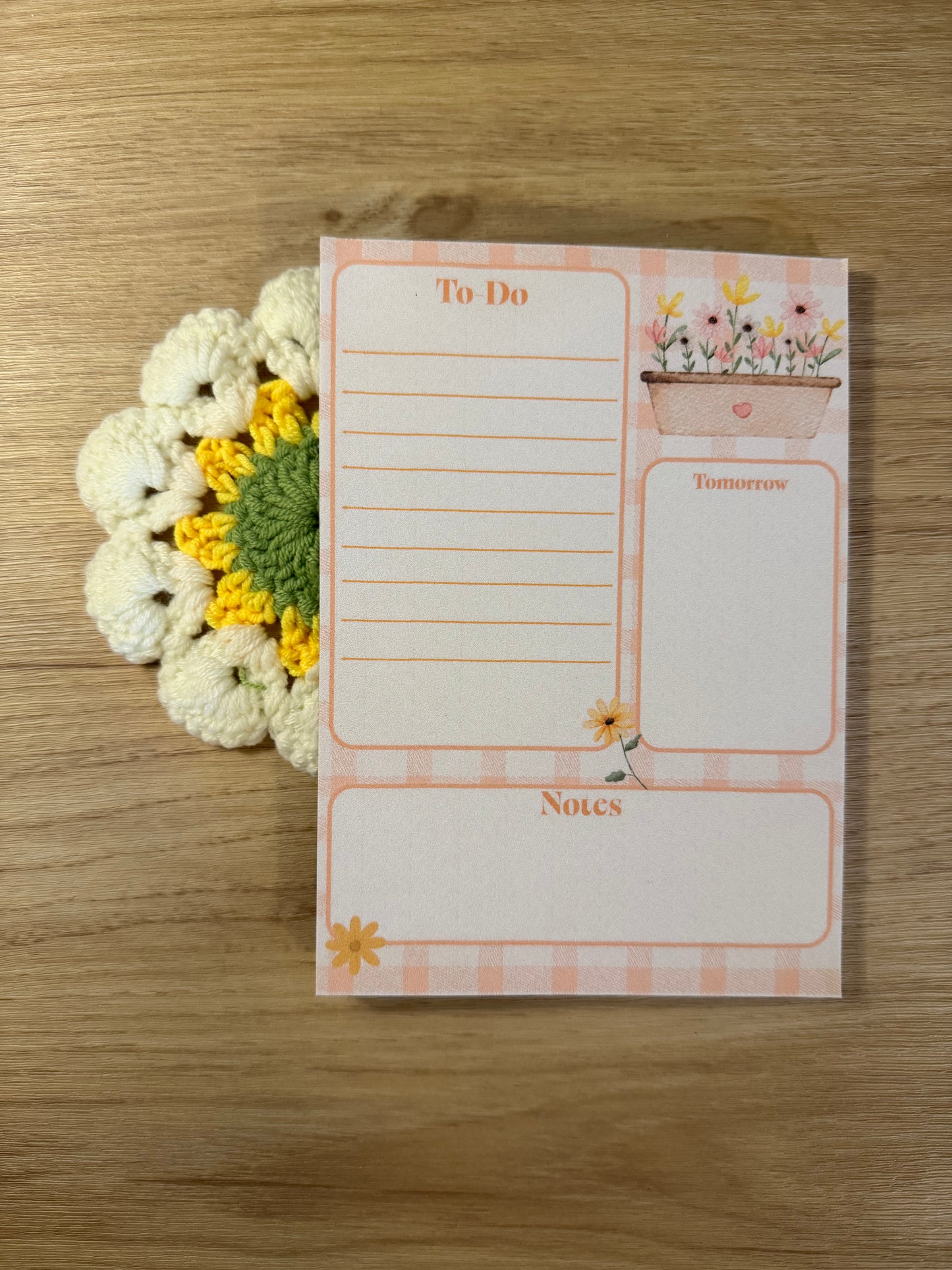 Orange Plaid Floral To-Do
