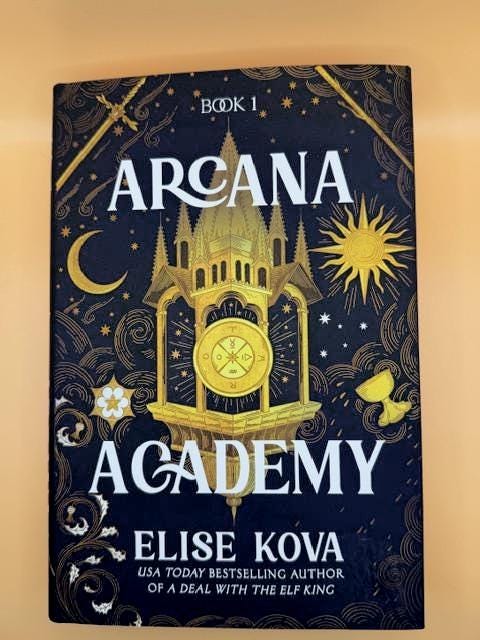 Arcana Academy #1 Elise Kova- Fantasy/Romantasy/Dark Academia (Bundled with bookish accessories)