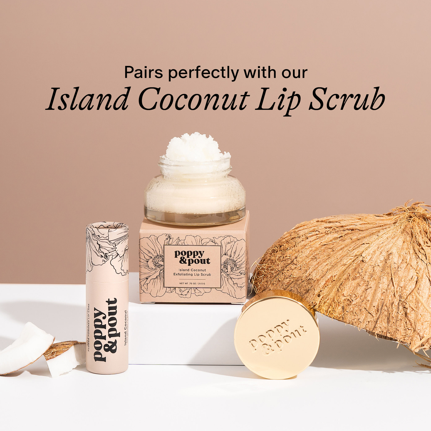 Island Coconut Poppy & Pout Lip Balm