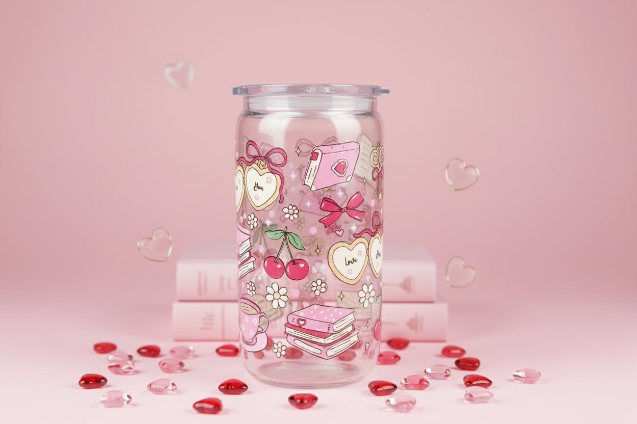 Valentine's Locket 16oz Glass Cup