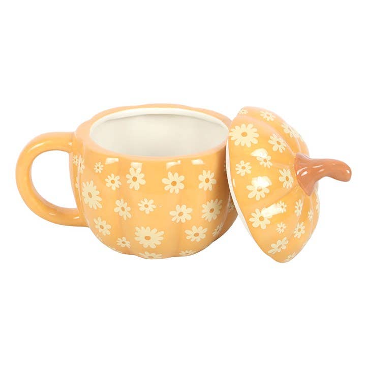 Floral Pumpkin Lidded Mug