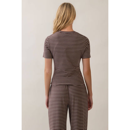 Everyday Ease Striped Lounge Set- Mocha