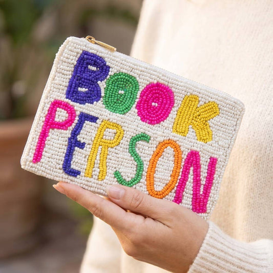 Book Person Beaded Coin Purse