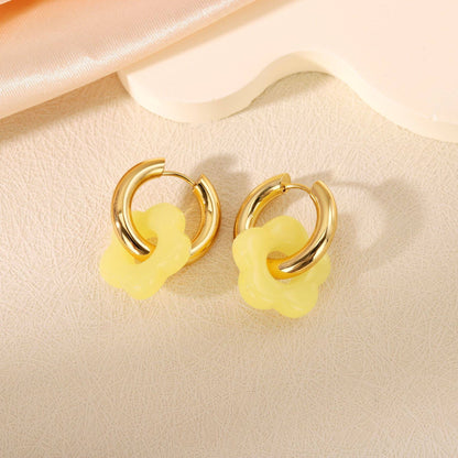 Floral Mini Hoops- Tarnish Free