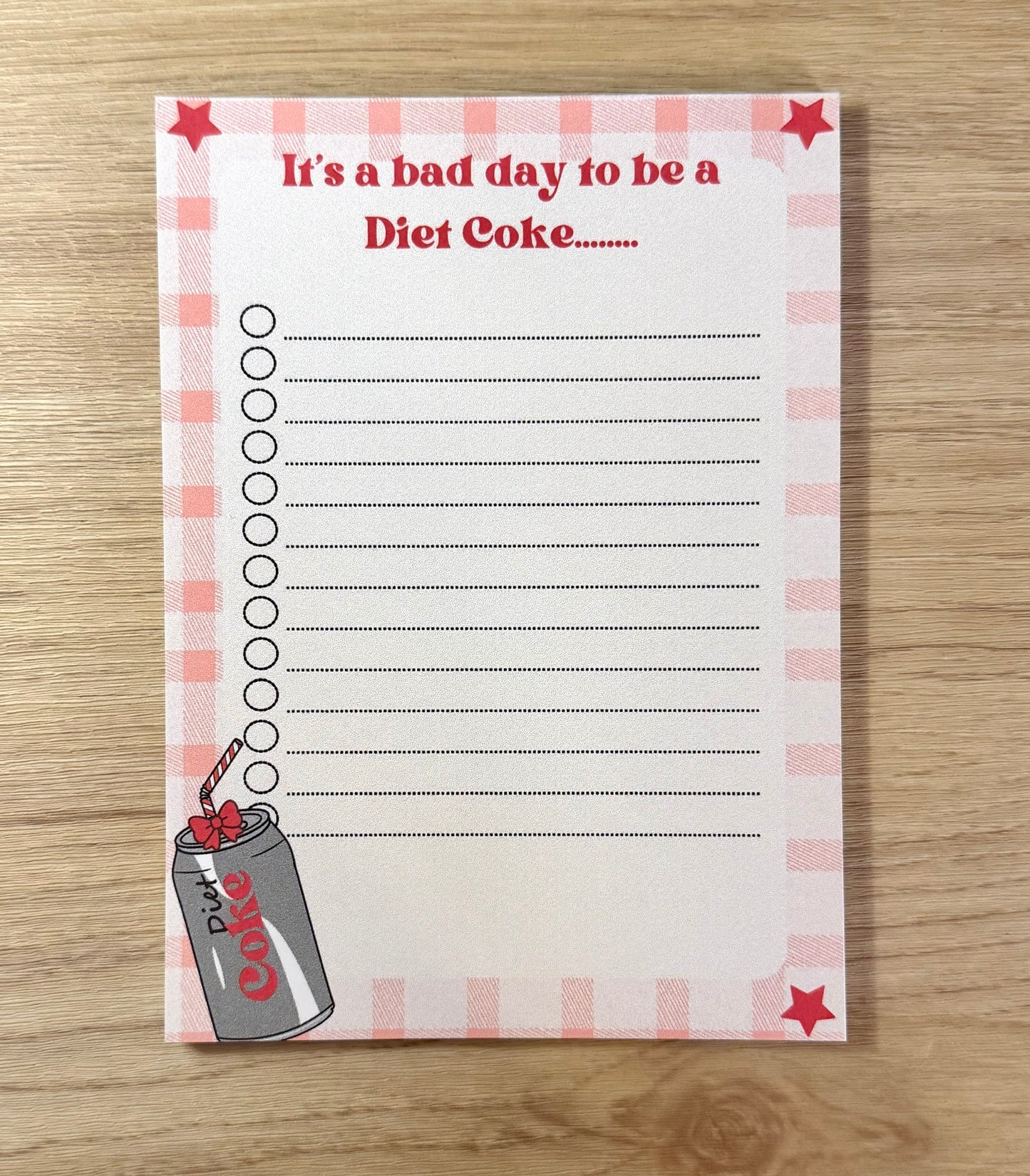 Bad Day to be a Diet Coke Notepad