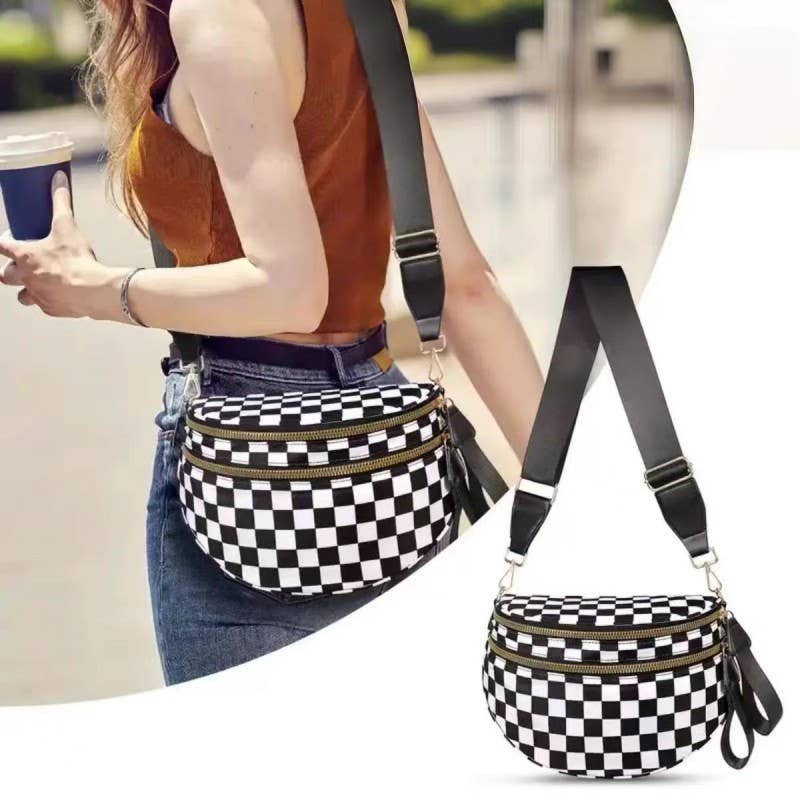 Mocha Check Bum Bag