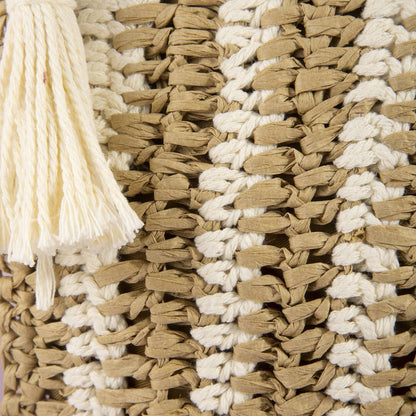 Paper Straw Crochet Clutch With Tassel Zipper