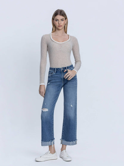 Day Trip Mid Rise Cuffed Denim- Vervet