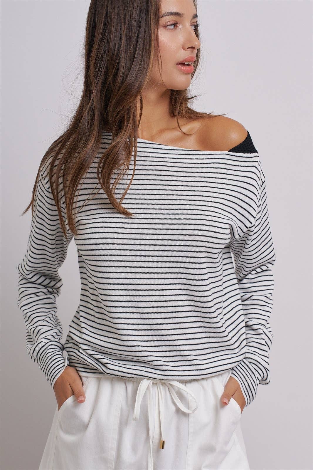 Off the Shoulder Striped Top