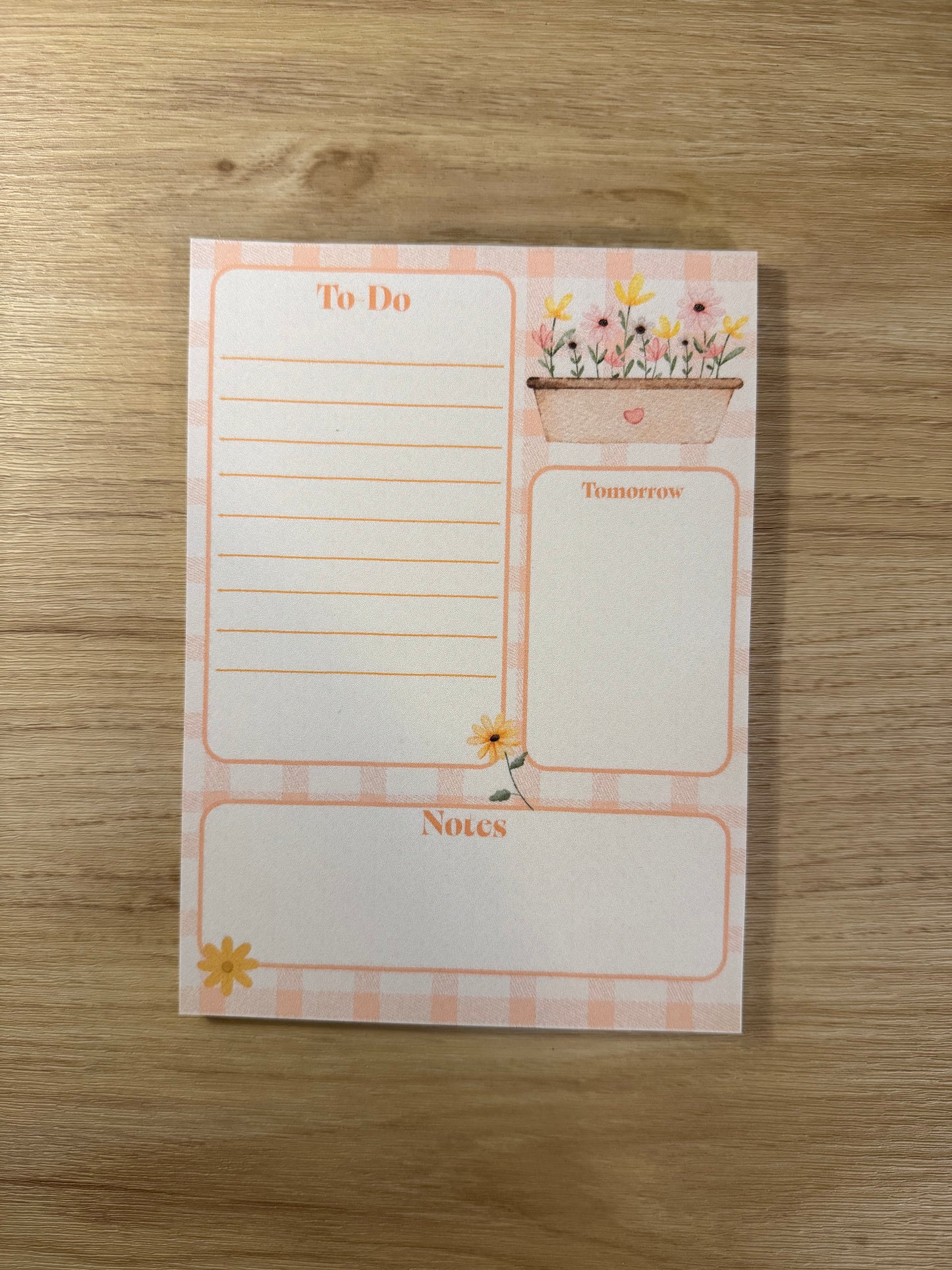 Orange Plaid Floral To-Do