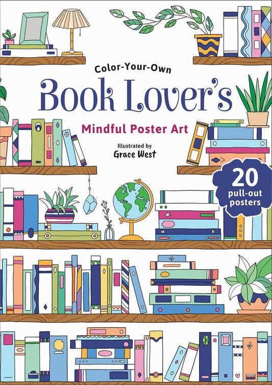 Book Lover's Mindful Poster Art- Color Your Own