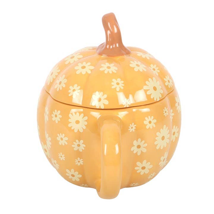 Floral Pumpkin Lidded Mug