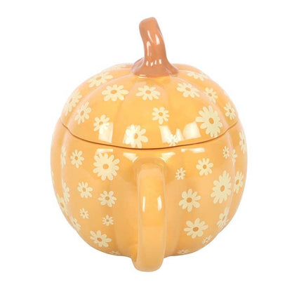 Floral Pumpkin Lidded Mug