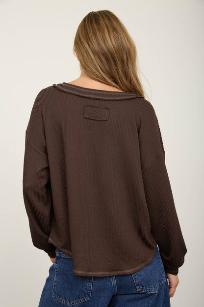 Chocolate Waffle Knit Sweater