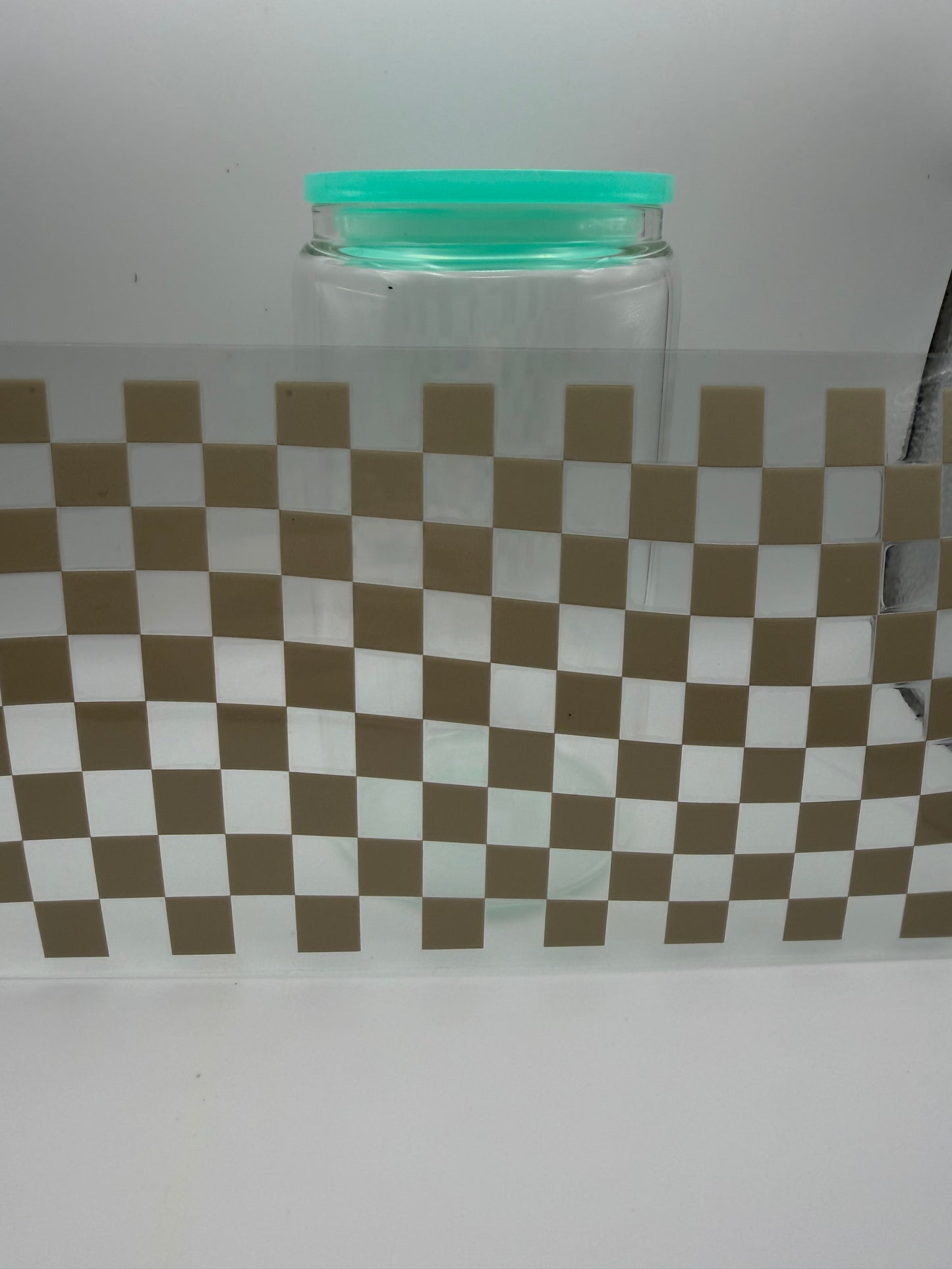 16oz Glass Cup with lid and straw (assorted designs)