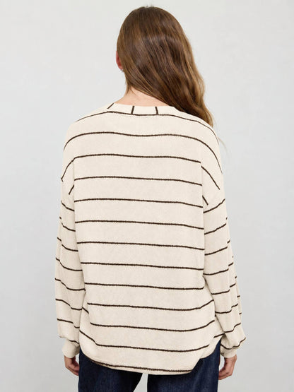 Poppy Cream Knit Striped Top