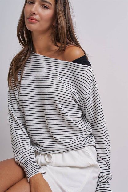 Off the Shoulder Striped Top