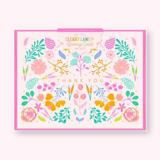 Blush Rainbow Forest Thank You Greeting Card Box Set