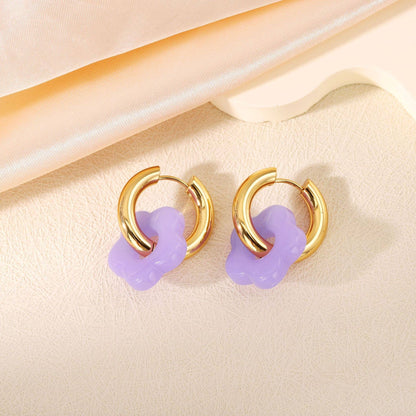 Floral Mini Hoops- Tarnish Free