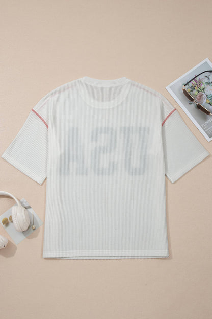 USA Loose Ribbed Top