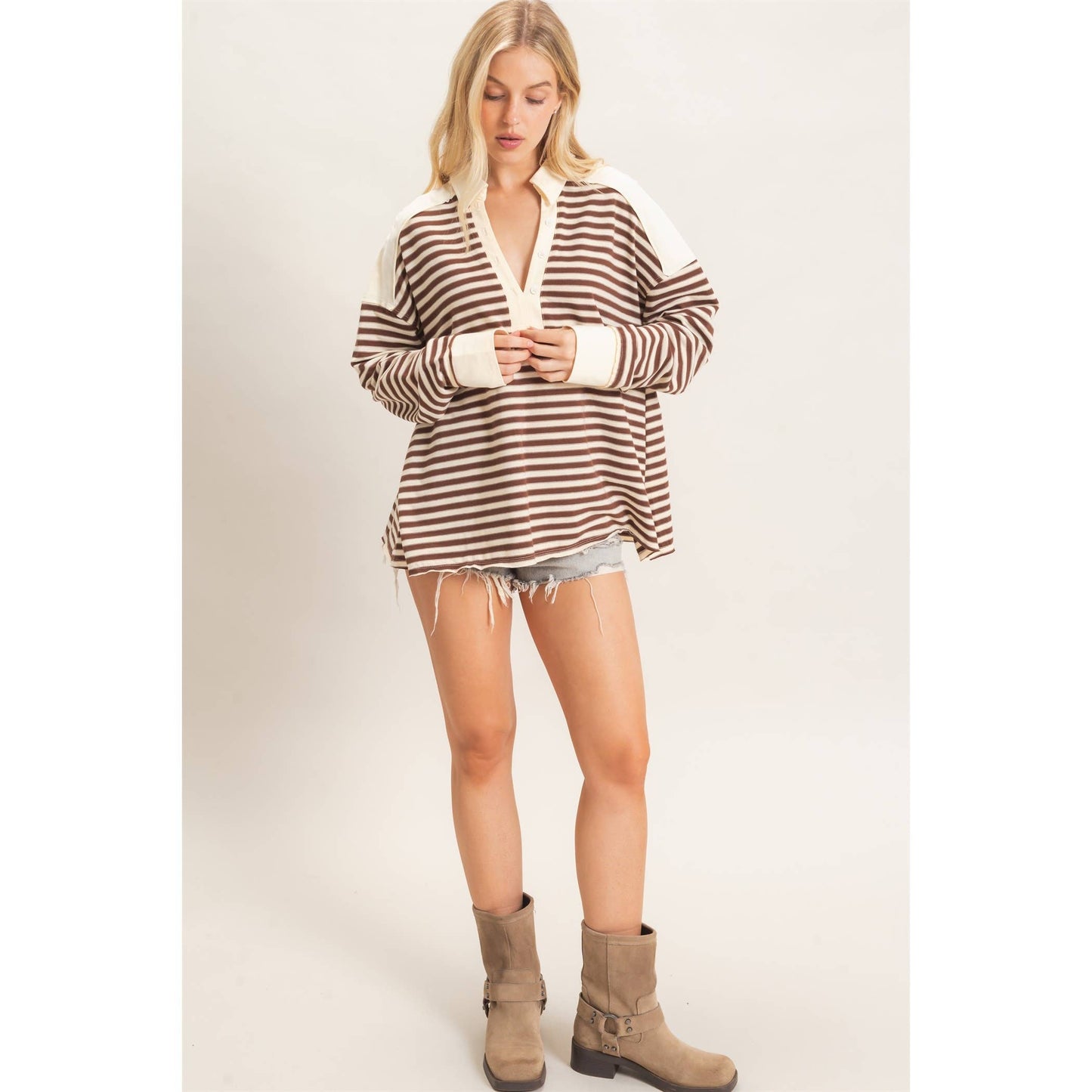 Chestnut Striped Top