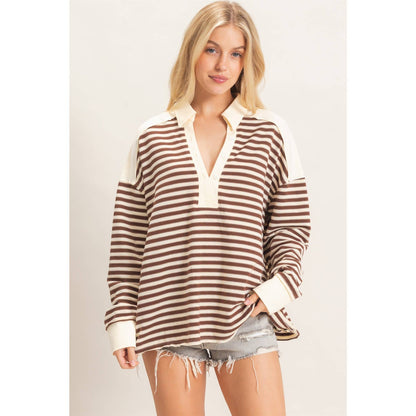 Chestnut Striped Top