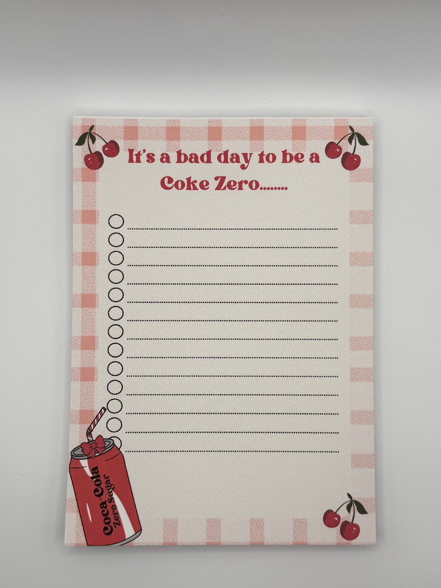 Bad Day to be a Coke Zero Notepad