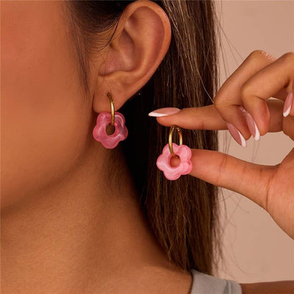 Floral Mini Hoops- Tarnish Free