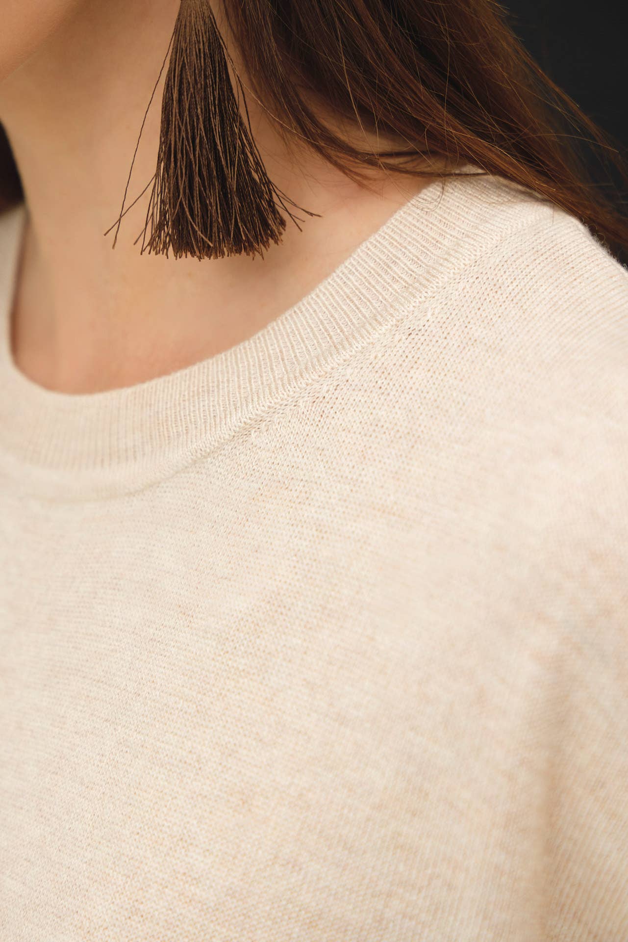 Oatmeal Short Sleeve Sweater