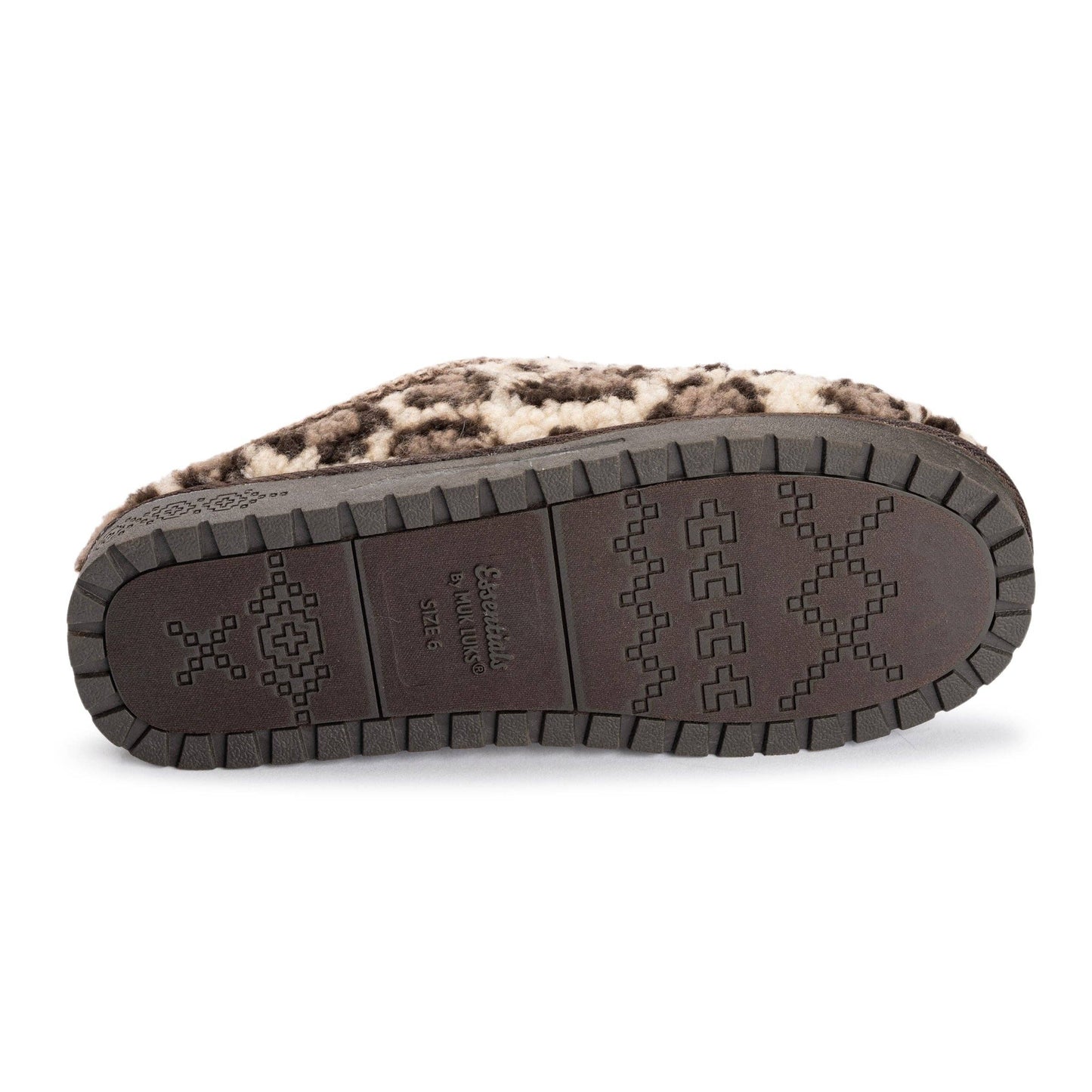 MUK LUKS Women's Francie Cozy Textured Clogs- Cream Leopard