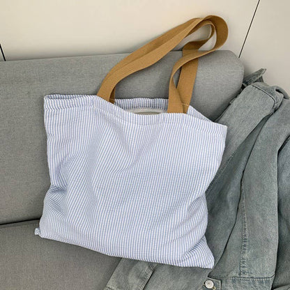 Large Organic colorful stripe Shoulder Tote Bag