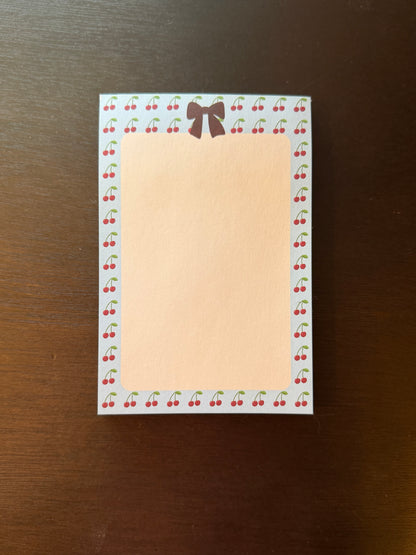 Cherry Bow Notepad