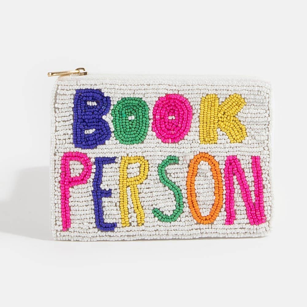 Book Person Beaded Coin Purse