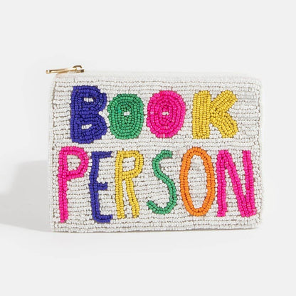 Book Person Beaded Coin Purse