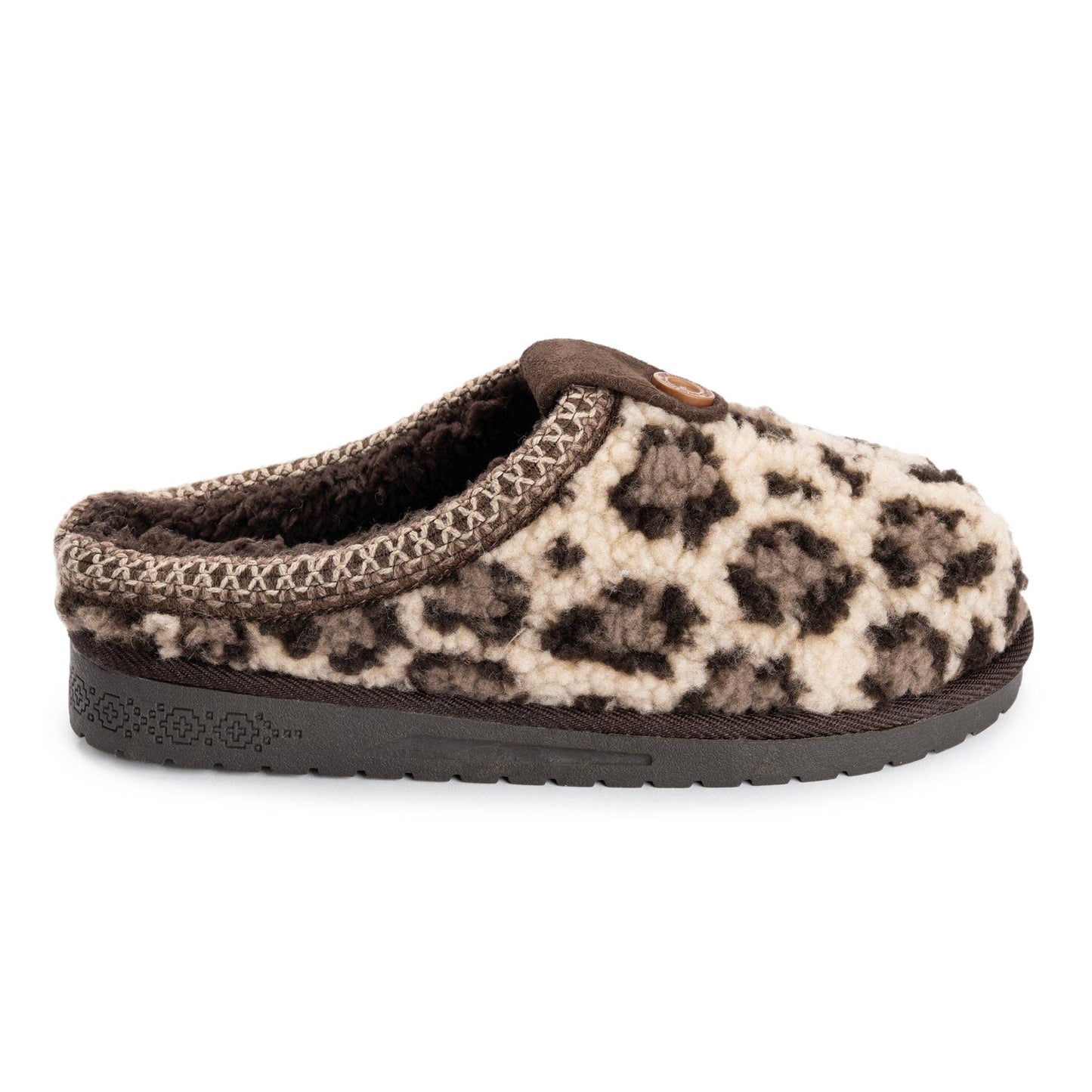 MUK LUKS Women's Francie Cozy Textured Clogs- Cream Leopard