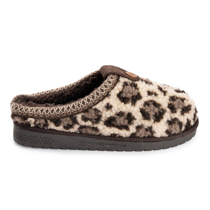 MUK LUKS Women's Francie Cozy Textured Clogs- Cream Leopard