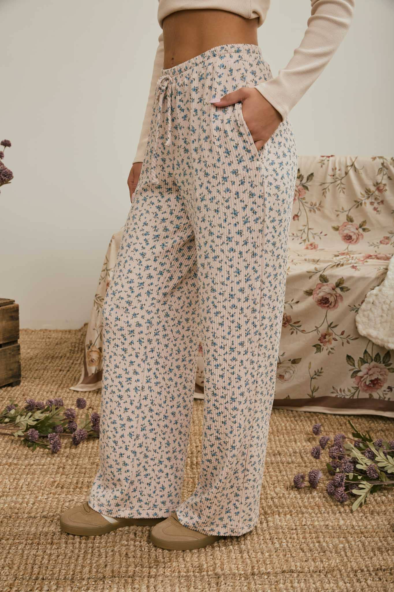 Bluebell Ribbed Knit Lounge Pants
