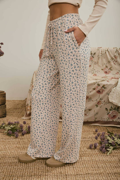 Bluebell Ribbed Knit Lounge Pants