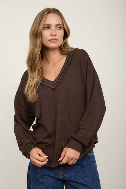 Chocolate Waffle Knit Sweater