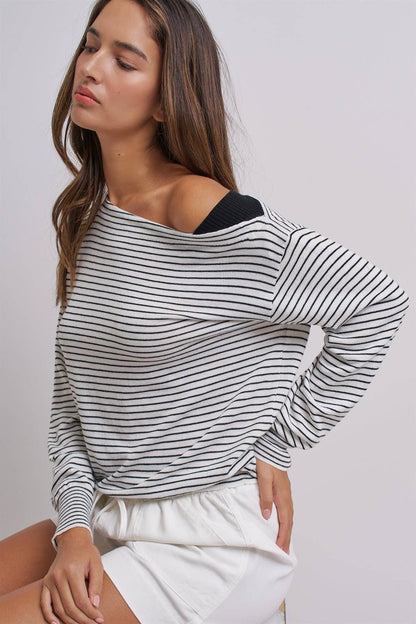 Off the Shoulder Striped Top