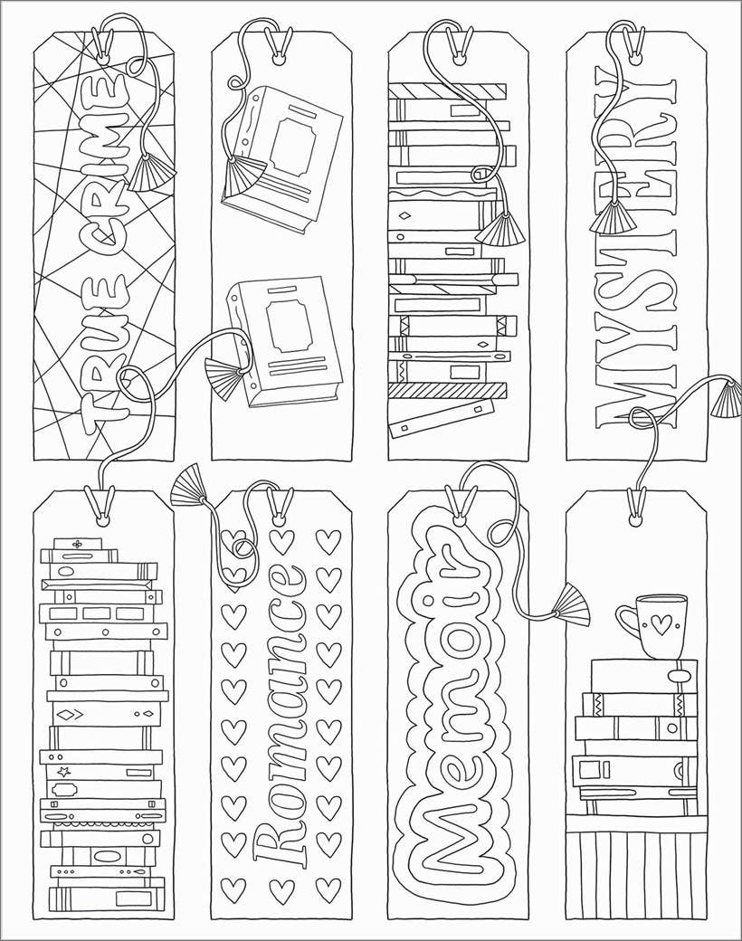 Book Lover's Mindful Poster Art- Color Your Own