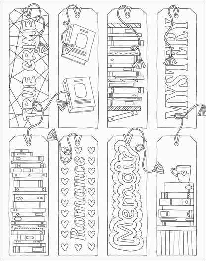 Book Lover's Mindful Poster Art- Color Your Own