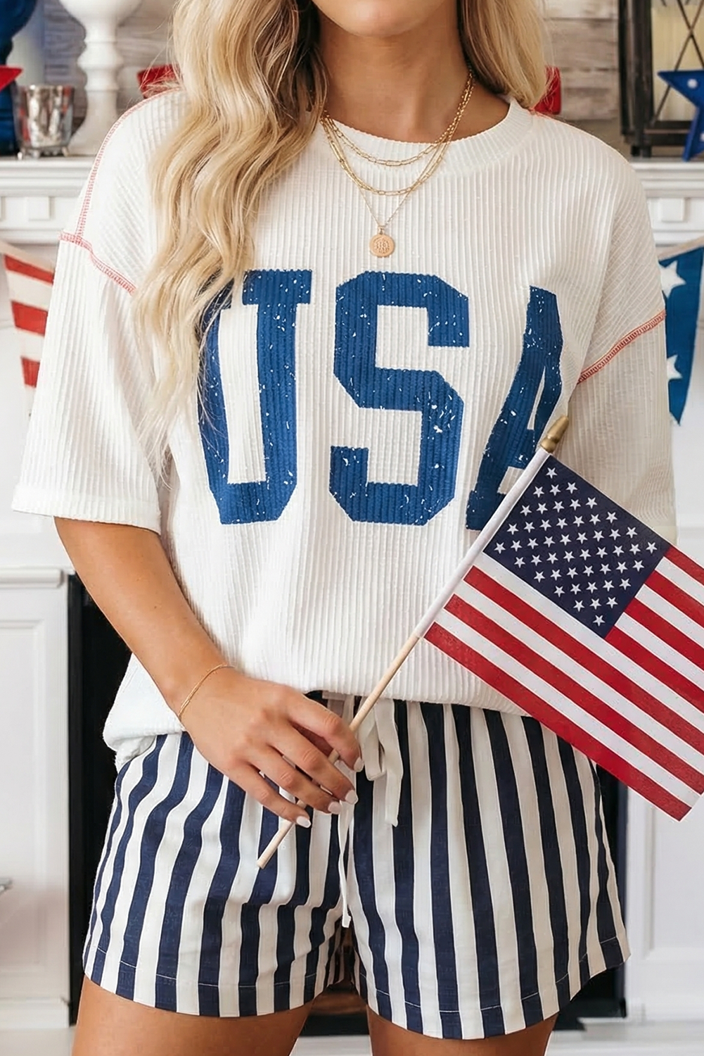 USA Loose Ribbed Top