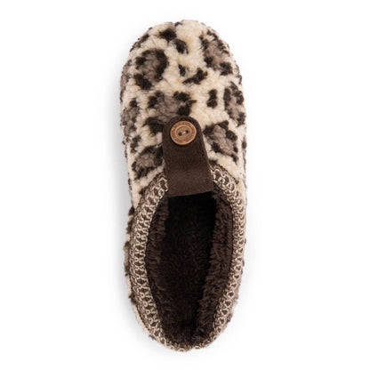 MUK LUKS Women's Francie Cozy Textured Clogs- Cream Leopard