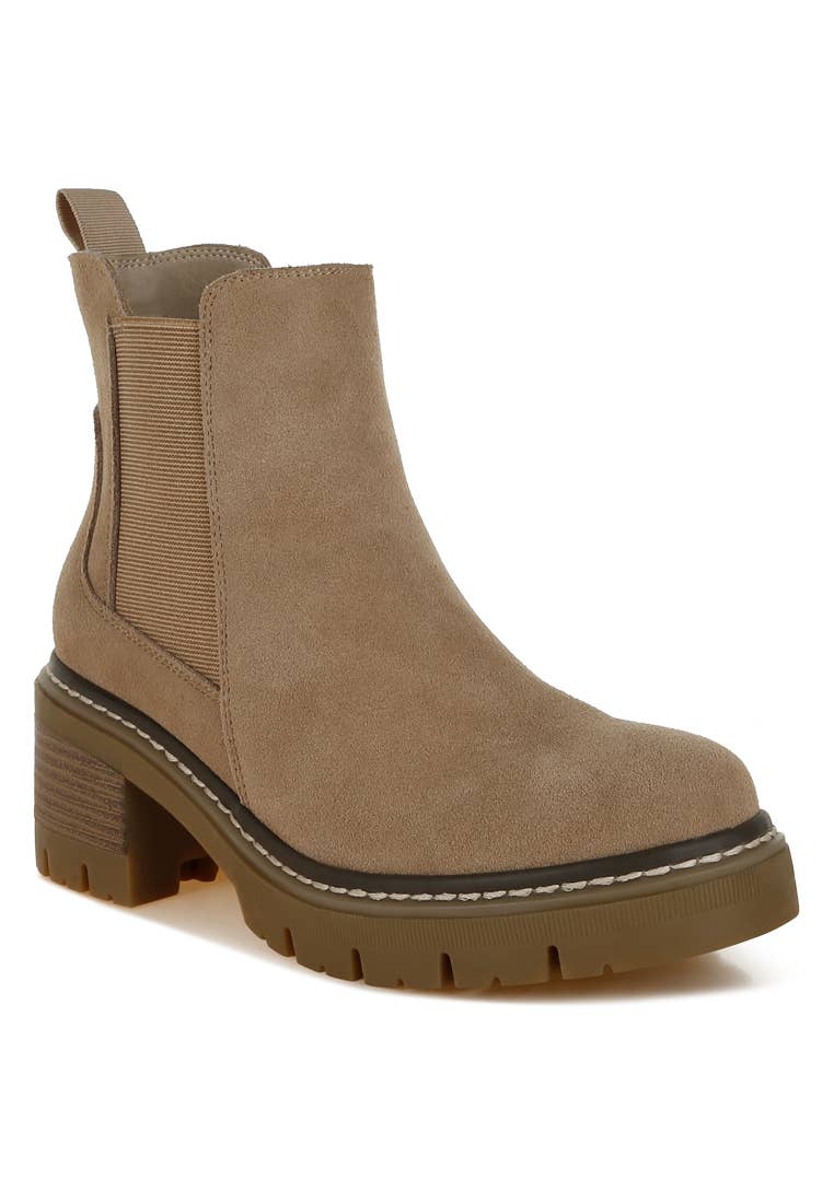 Chelsea Suede Boot- Beige